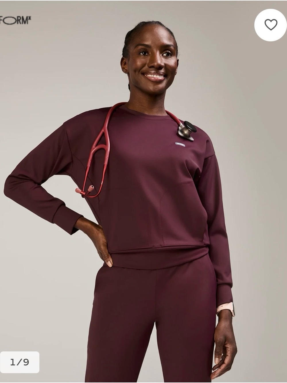 Figs Cornelia Sweatshirt in Burgundy